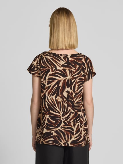 Soyaconcept Blouseshirt met ronde hals, model 'ROKSANA' Donkerbruin - 5