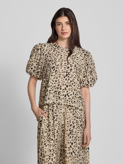 MSCH Copenhagen Regular fit blouseshirt met structuurmotief, model 'Alyona Vlora' Beige - 4