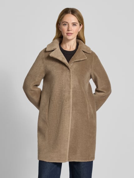 OAKWOOD Regular fit Lange jas van imitatiebont van pure Wol Model 'VENUS' Taupe - 4