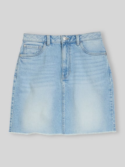 Tom Tailor Denim Mini Jeansrock mit offenem Saum Jeansblau 2