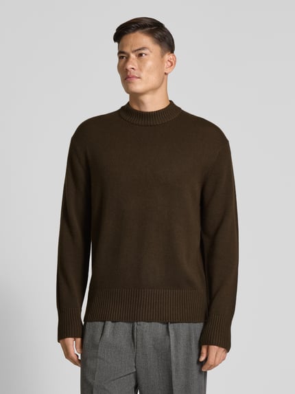Selected Relaxed Fit Strickpullover aus Woll-Kaschmir-Mix Modell 'Calle' Dunkelbraun 4