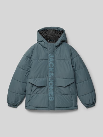 JACK & JONES Kurtka pikowana z kapturem Szaroniebieski 1
