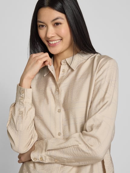 My Essential Wardrobe Regular fit overhemdblouse in kreuklook, model 'Kelly' Beige - 3