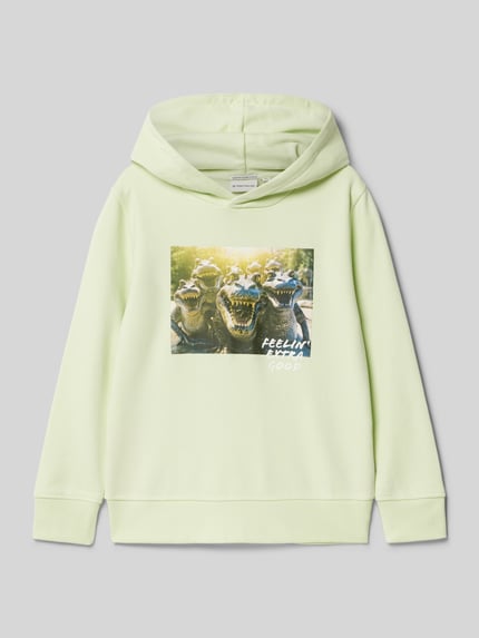Tom Tailor Regular Fit Hoodie aus reiner Baumwolle Hellgruen 1
