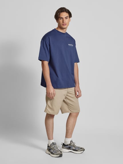 Multiply Apparel T-Shirt aus reiner Baumwolle Dunkelblau 1