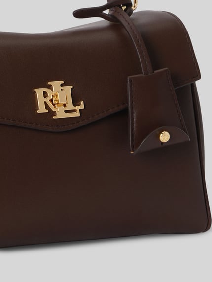 Lauren Ralph Lauren Handtas met echt leer met afneembare schouderband Donkerbruin - 7