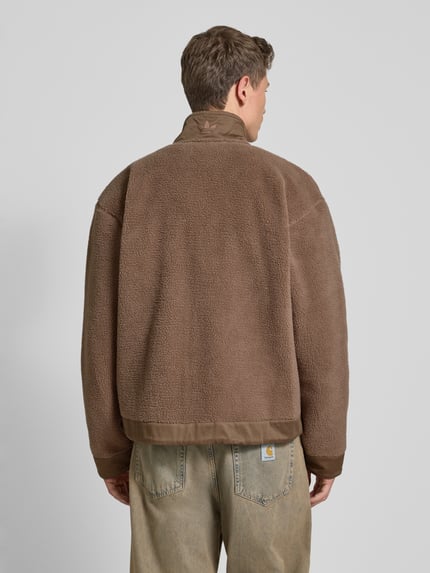 adidas Originals Regular Fit Teddyjacke mit Stehkragen Dunkelbraun 5
