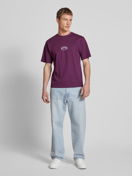 REVIEW T-shirt met labelprint Prune - 1