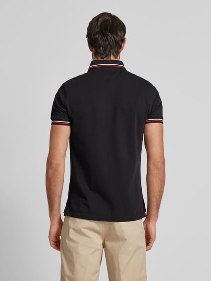 Tommy Hilfiger Slim fit poloshirt met logostitching Zwart - 5