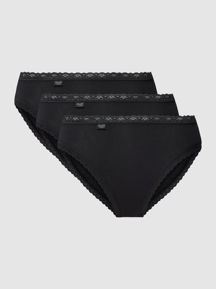 Sloggi Slip met schelprand in 3-pack Zwart - 1
