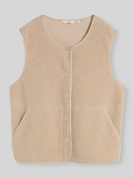 Tom Tailor Regular Fit Weste in Teddy-Optik  Beige 2