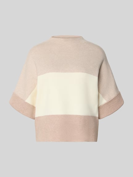 MORE & MORE Strickpullover mit Stehkragen Beige 2