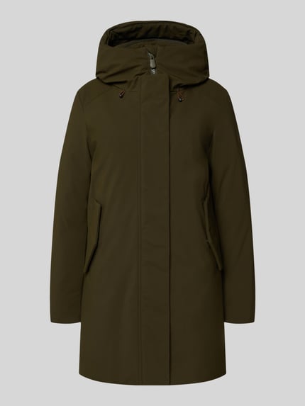 Save The Duck Parka met gevoerde opstaande kraag, model 'Nellie' Olijfgroen - 2