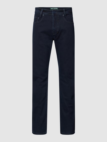 MAC Regular Fit Jeans in unifarbenem Design Modell 'ARNE' Dunkelblau 2