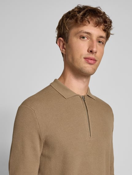 ONLY & SONS Regular Fit Strickpullover aus Baumwoll-Mix Modell 'PHIL' Hellbraun 3