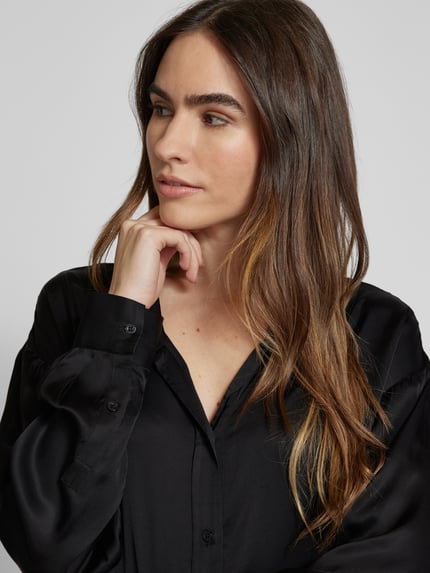Emily Van den Bergh Bluzka koszulowa o kroju regular fit z listwą guzikową na całej długości BLACK 3