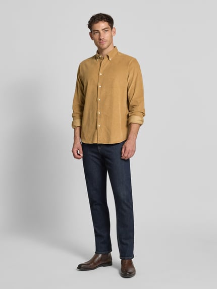 Selected Regular Fit Cordhemd aus reiner Baumwolle Modell 'DANNI' Cognac 1