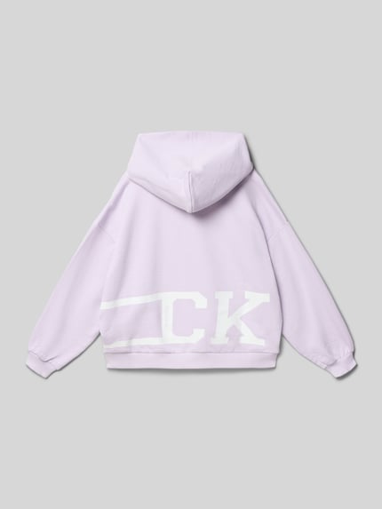 Calvin Klein Jeans Regular Fit Hoodie aus reiner Baumwolle Flieder 3