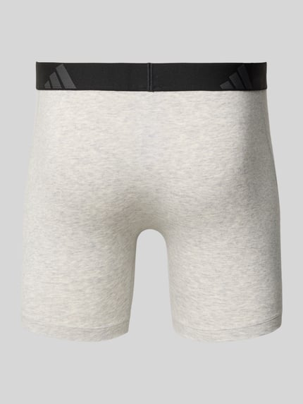 Produktfoto, Trunks im 3er-Pack aus Baumwoll-Mix von adidas Sportswear in Hellgrau, unifarben, elastischer Bund mit Logo-Print, Jersey-Material
