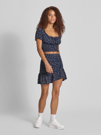ONLY Regular Fit Top mit Allover-Muster Modell 'HILLARY' Marine 1