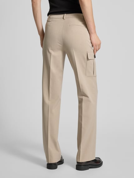 Christian Berg Woman Selection Straight leg stoffen broek met cargozak Taupe - 5