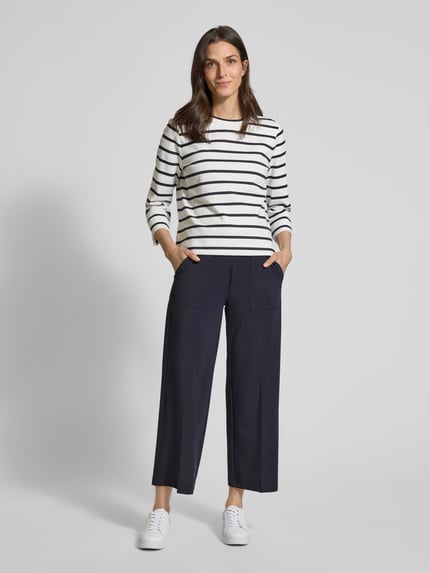 CAMBIO Tapered fit stoffen broek met verkort model Marineblauw - 1