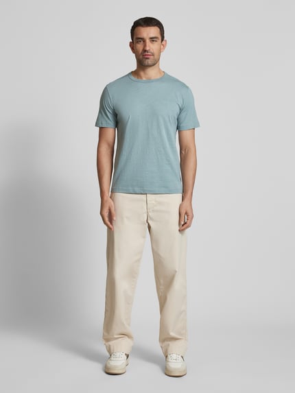 Tom Tailor T-shirt o kroju regular fit z czystej bawełny z gumowanym nadrukiem z logo Miętowy 1