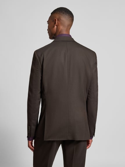 Selected Slim fit pak met wol, model 'NEIL' Donkerbruin - 5