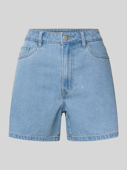 Produktfoto, Regular Fit Jeansshorts aus Baumwoll-Mix Modell 'ABBI' von Pieces, jasnoniebieski denim, 5 kieszeni, szlufki, krój regular fit