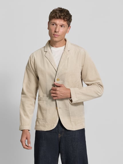Lindbergh Regular fit colbert van corduroy met reverskraag Zand - 4