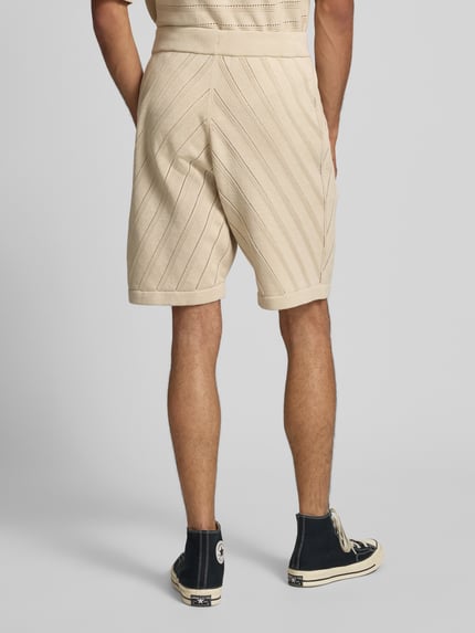 PEGADOR Relaxed Fit Strickshorts mit Label-Stitching Modell 'Canva' Offwhite 5