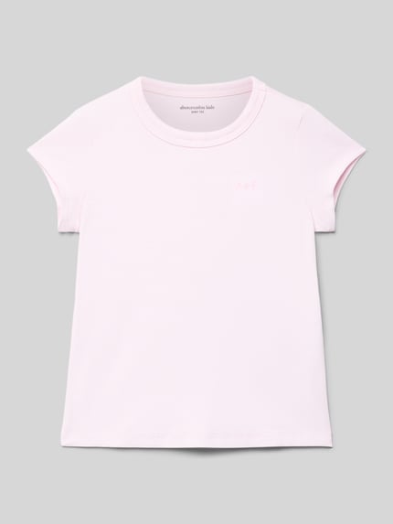Abercrombie&Fitch T-shirt z naszywanym logo model 'ESSENTIAL' Różowy 1