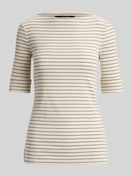 Lauren Ralph Lauren regular fit T-shirt van katoenmix Zand - 2