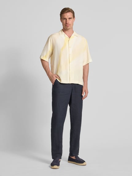 BOSS Orange Relaxed Fit Hemd aus Lyocell-Leinen-Mix Modell 'LAPISY' GELB 1