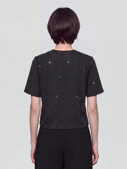 PIECES T-Shirt mit schimmerndem Allover-Design Black 5