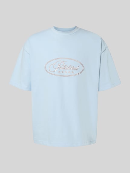 PROHIBITED T-shirt met ronde hals Lichtblauw - 2