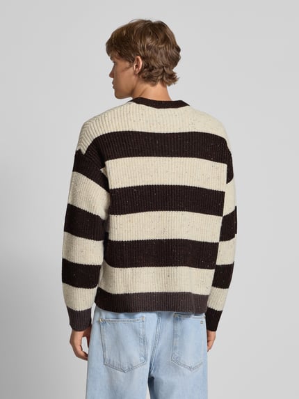 REVIEW Gebreide pullover met labelstitching Ecru - 5