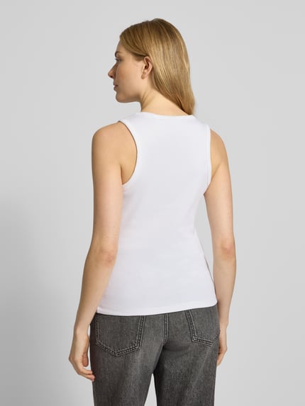 Tom Tailor Denim Slim Fit Tanktop van katoenmix Wit - 5