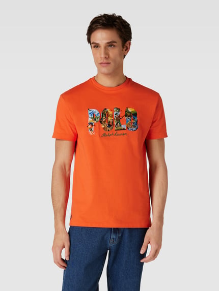 Polo Ralph Lauren T-shirt met labelstitching Oranje - 4