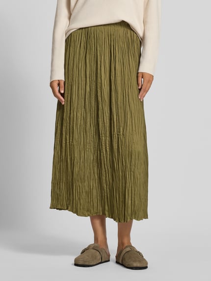 Oui Plissee-Rock mit Strukturmuster Khaki 4