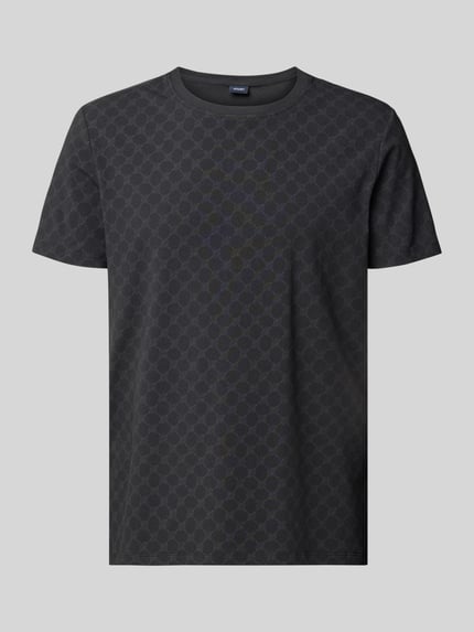t-shirt z wzór z logo i okrągły dekolt Shop The Look MANNEQUINE