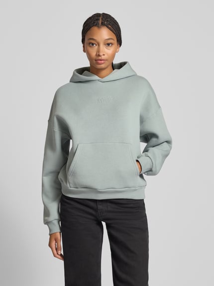 REVIEW Hoodie mit Label-Stitching Bleu 4