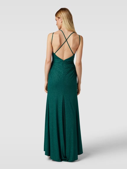 Mascara Abendkleid in Wickel-Optik Dunkelgruen 5