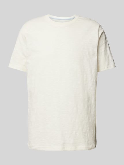 Fynch-Hatton T-shirt z wyhaftowanym logo Złamany biały melanż 2