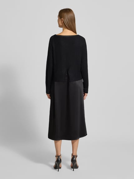 s.Oliver BLACK LABEL Fließendes Freizeitkleid im Set mit Cropped Pullover mit Woll-Anteil Black 5