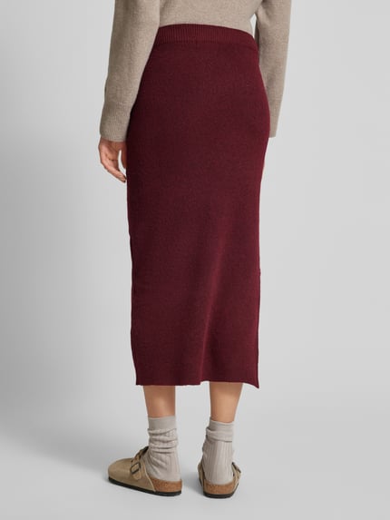VERO MODA Gebreide midirok met loopsplit, model 'WHITNEY' Bordeaux - 5