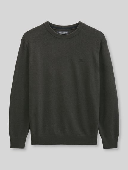 Marc O'Polo Regular Fit Pullover aus Baumwoll-Mix mir Schurwoll-Anteil Dunkelbraun 2