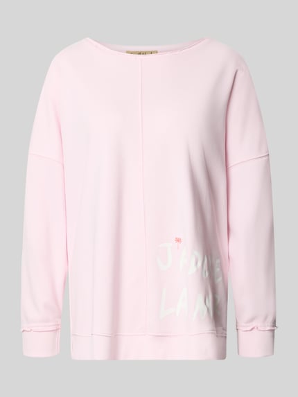 Produktfoto, Oversized Sweatshirt mit Statement-Print und Rollsaum von Smith and Soul in zartem Rosa, Baumwoll-Mix mit Modal-Anteil, Oversized-Fit, Rundhalsausschnitt, überschnittene Schultern, weiche glatte Textur