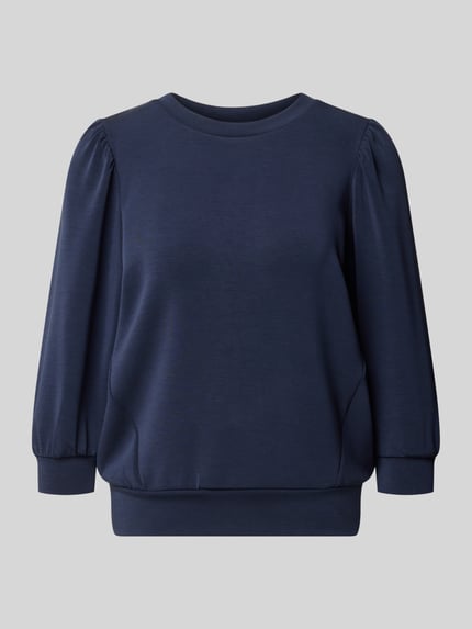 Produktfoto, dunkelblaues Regular Fit Sweatshirt aus Modal-Mix Modell 'TENNY' von Selected Femme, Damen Sweatshirt, glatte Textur