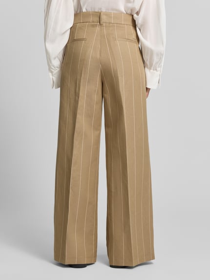 Brax Wide leg broek van mix van katoen en linnen model 'MARLENE' Beige - 5